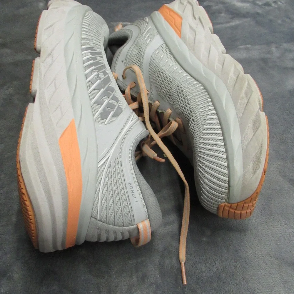 Hoka Womens Shoes 10D Harbor Mist Bondi 7 Wide Running Lightweight Chunky Active